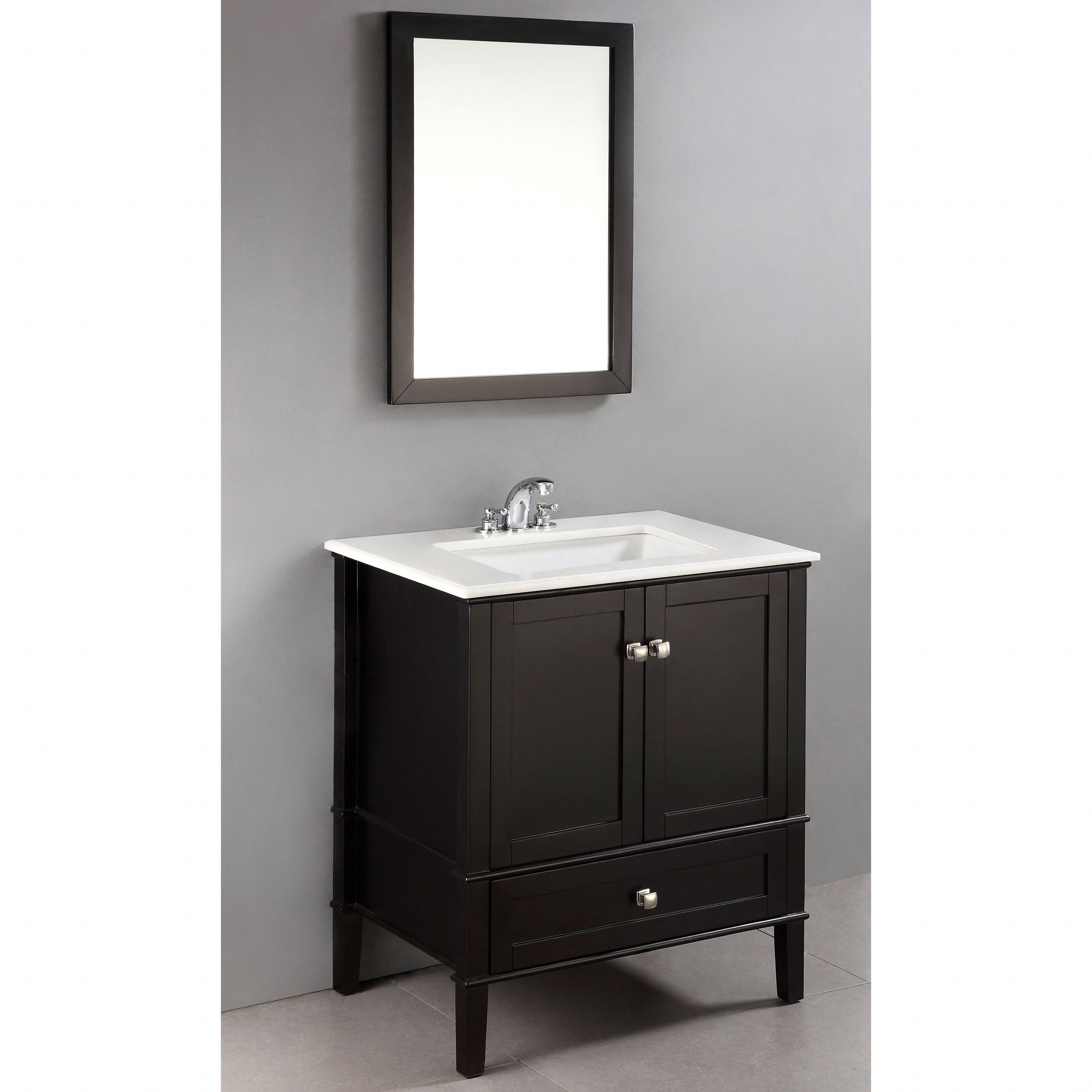 30 Bathroom Vanity With Drawers
 Windham Black 30 inch Bath Vanity with 2 Doors Bottom