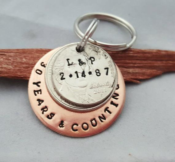 30Th Anniversary Gift Ideas For Couples
 30 year anniversary keychain 30th anniversary t