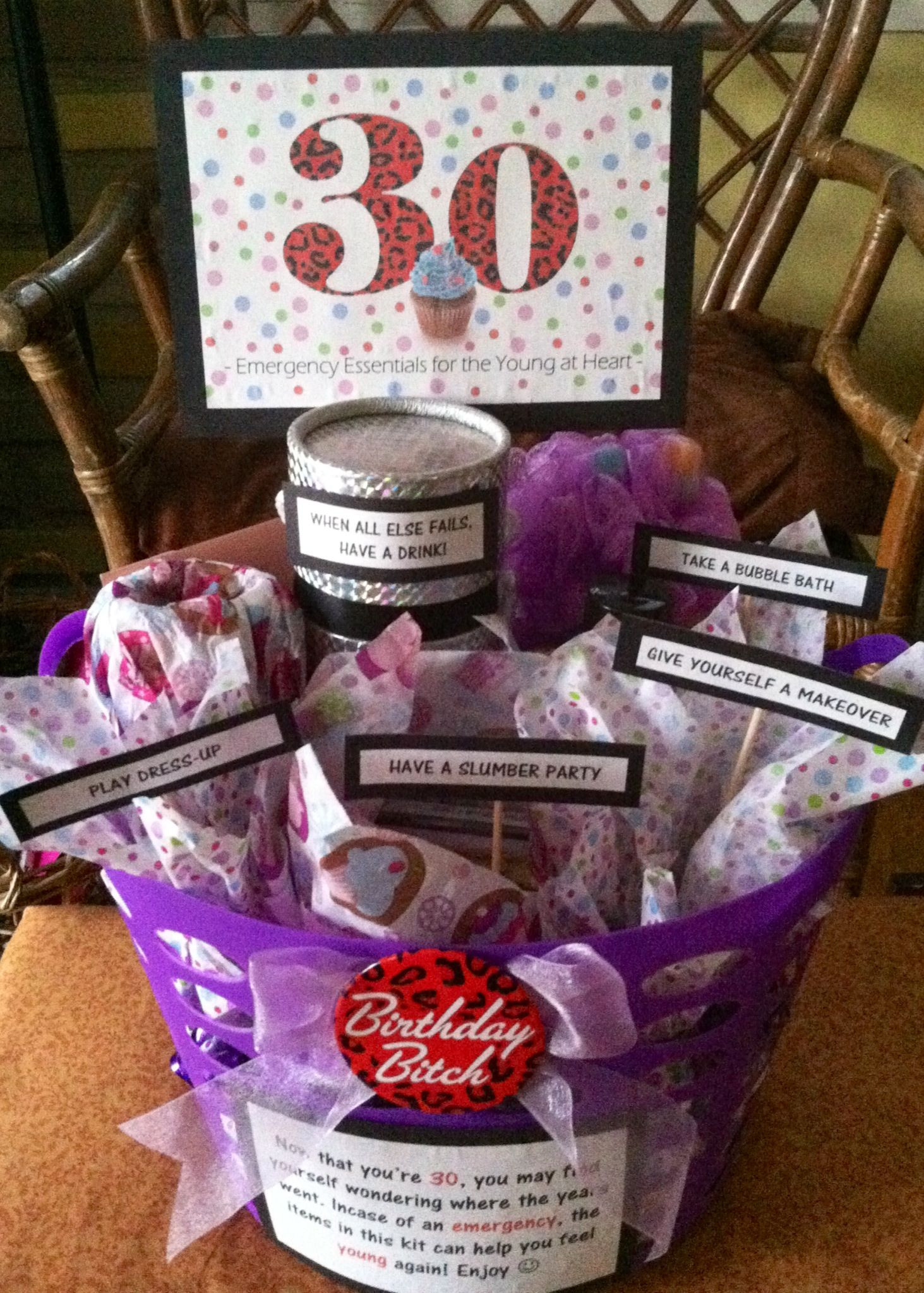 30Th Birthday Gift Ideas For Women
 30th Birthday Gift Basket 5 ts in 1 Emergency