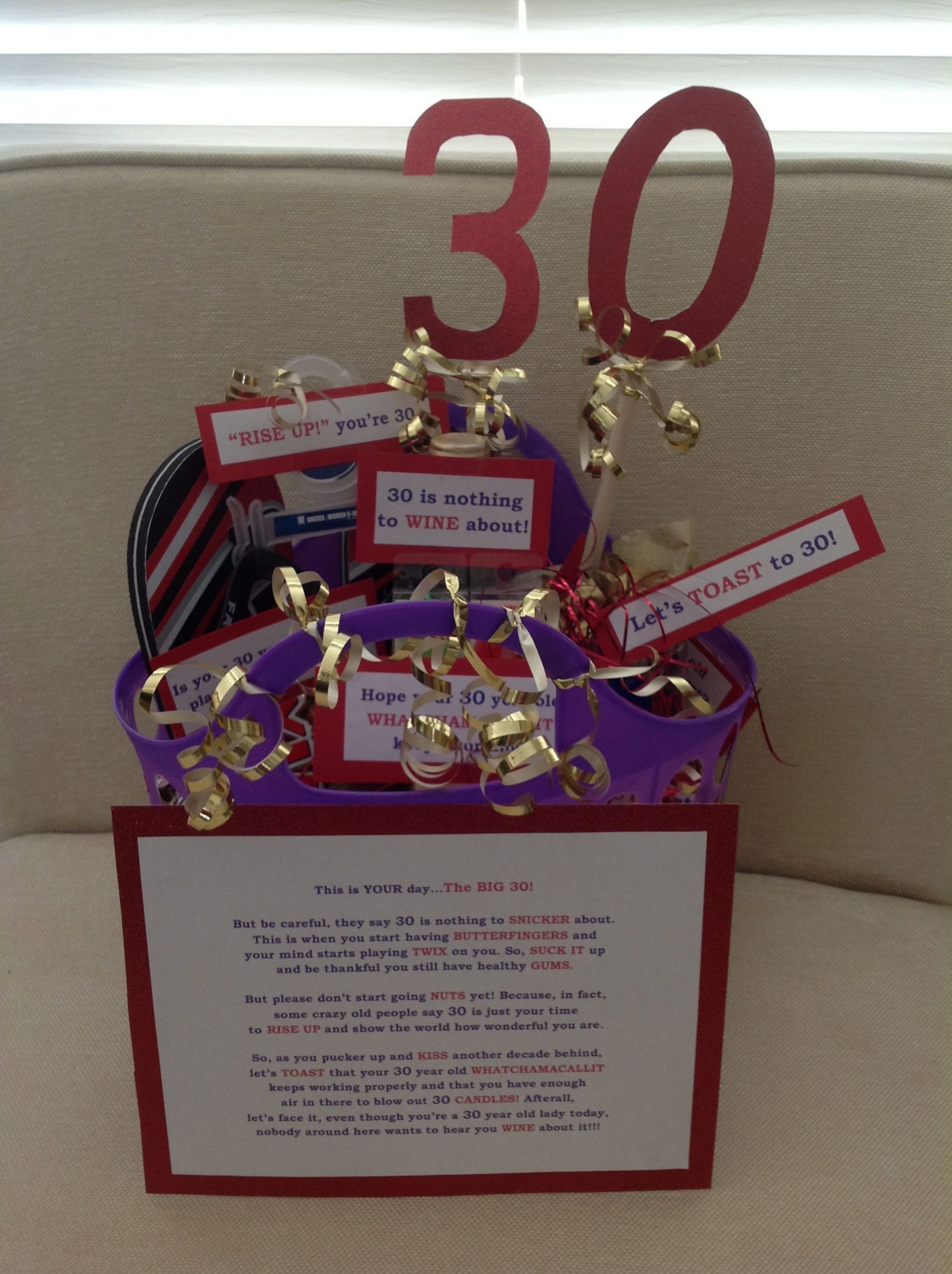 30Th Birthday Gift Ideas For Women
 30th birthday t basket Easy diy and so fun