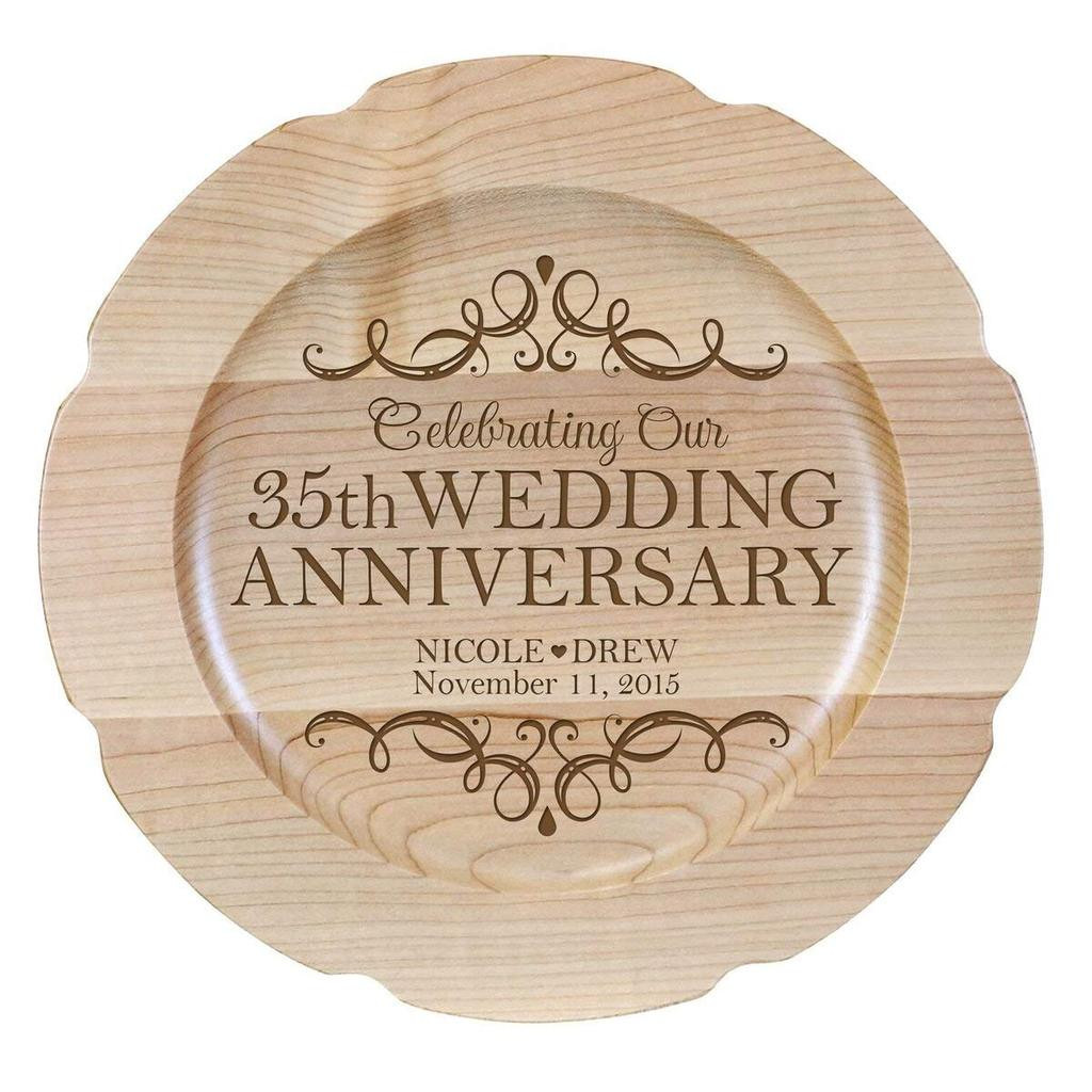 35 Year Anniversary Gift Ideas
 Personalized 35th Wedding Anniversary Plate Gift for Her