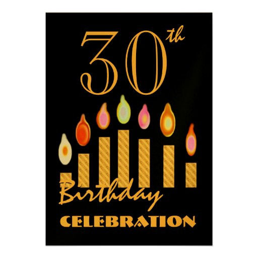 39Th Birthday Party Ideas
 30th 39th Birthday Party Invitation Gold Candles