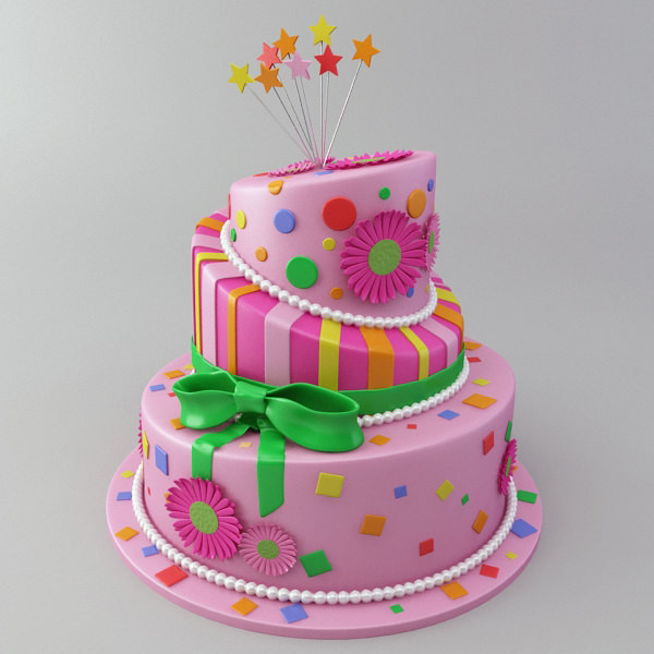 3d Birthday Cakes
 3d model birthday cake