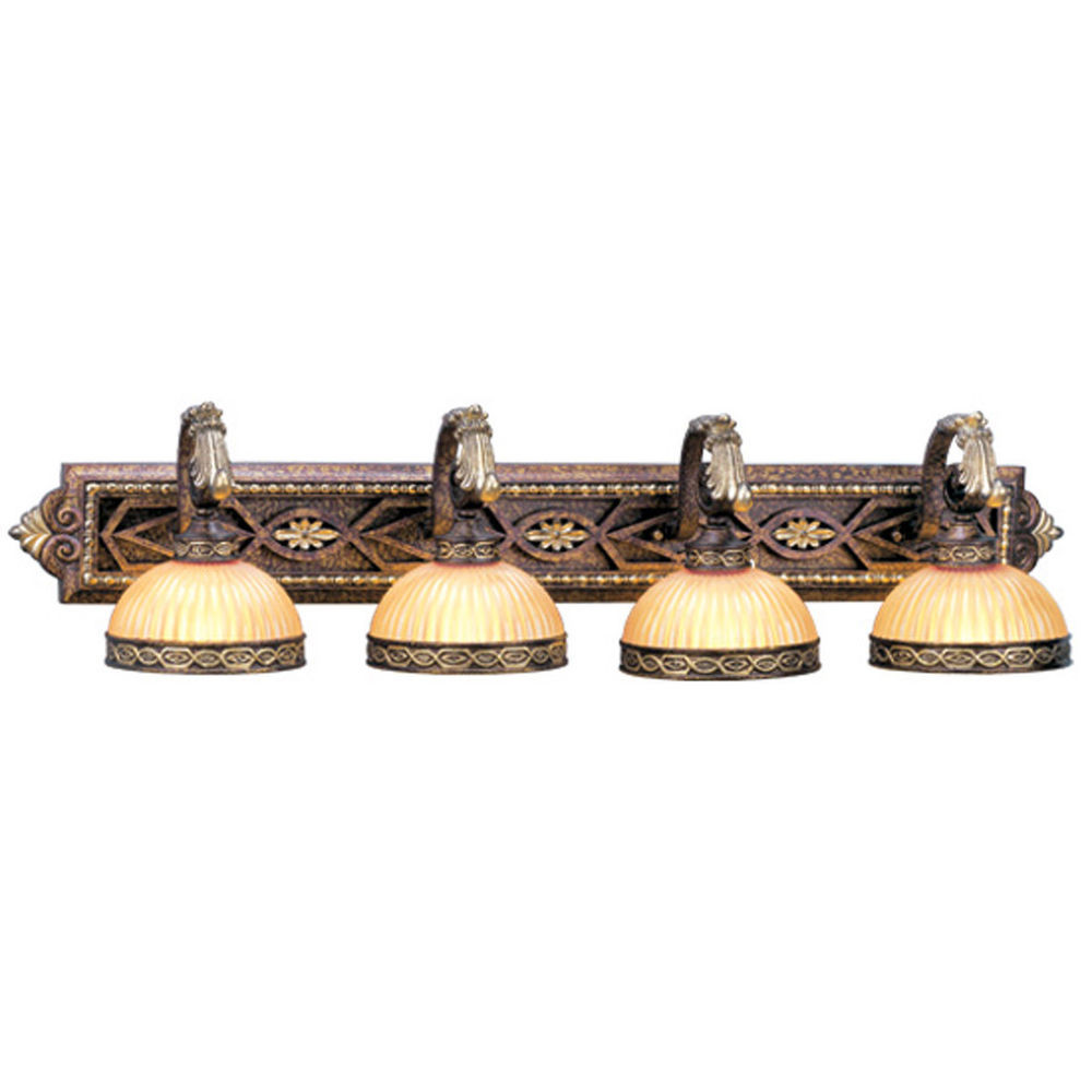 4 Light Bathroom Fixture
 Livex Seville 4 Light Bathroom Vanity Palacial Bronze Wall