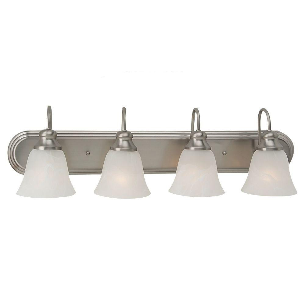 4 Light Bathroom Fixture
 Sea Gull Lighting Windgate 4 Light Brushed Nickel Vanity