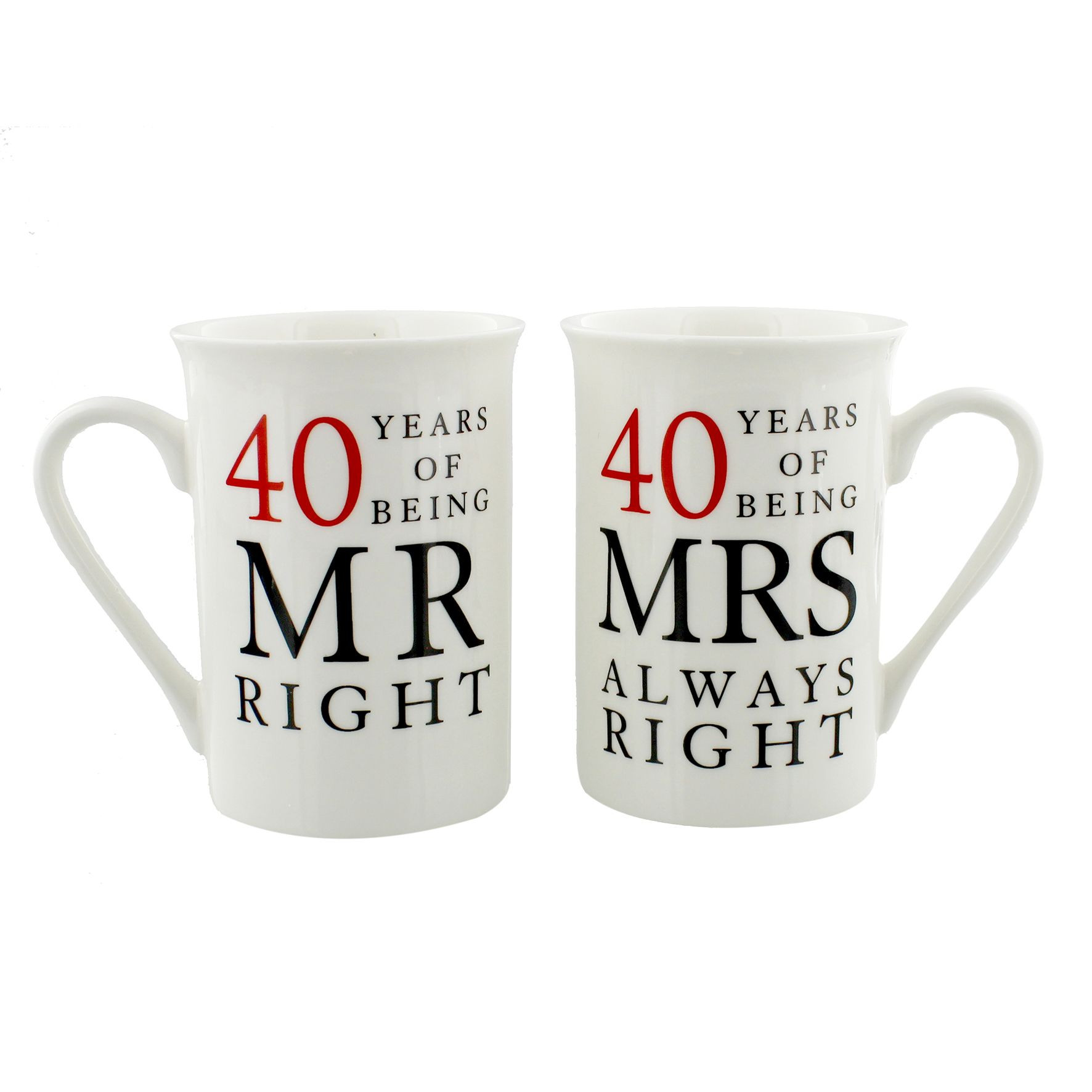 40 Wedding Anniversary Gift Ideas
 40th Ruby Wedding Anniversary Mr & Mrs Mug Gift Set 40