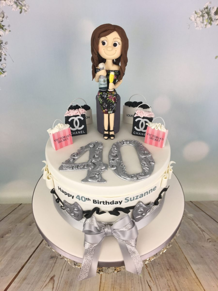 40th Birthday Cake
 prosecco and shopping 40th birthday cake Mel s Amazing Cakes
