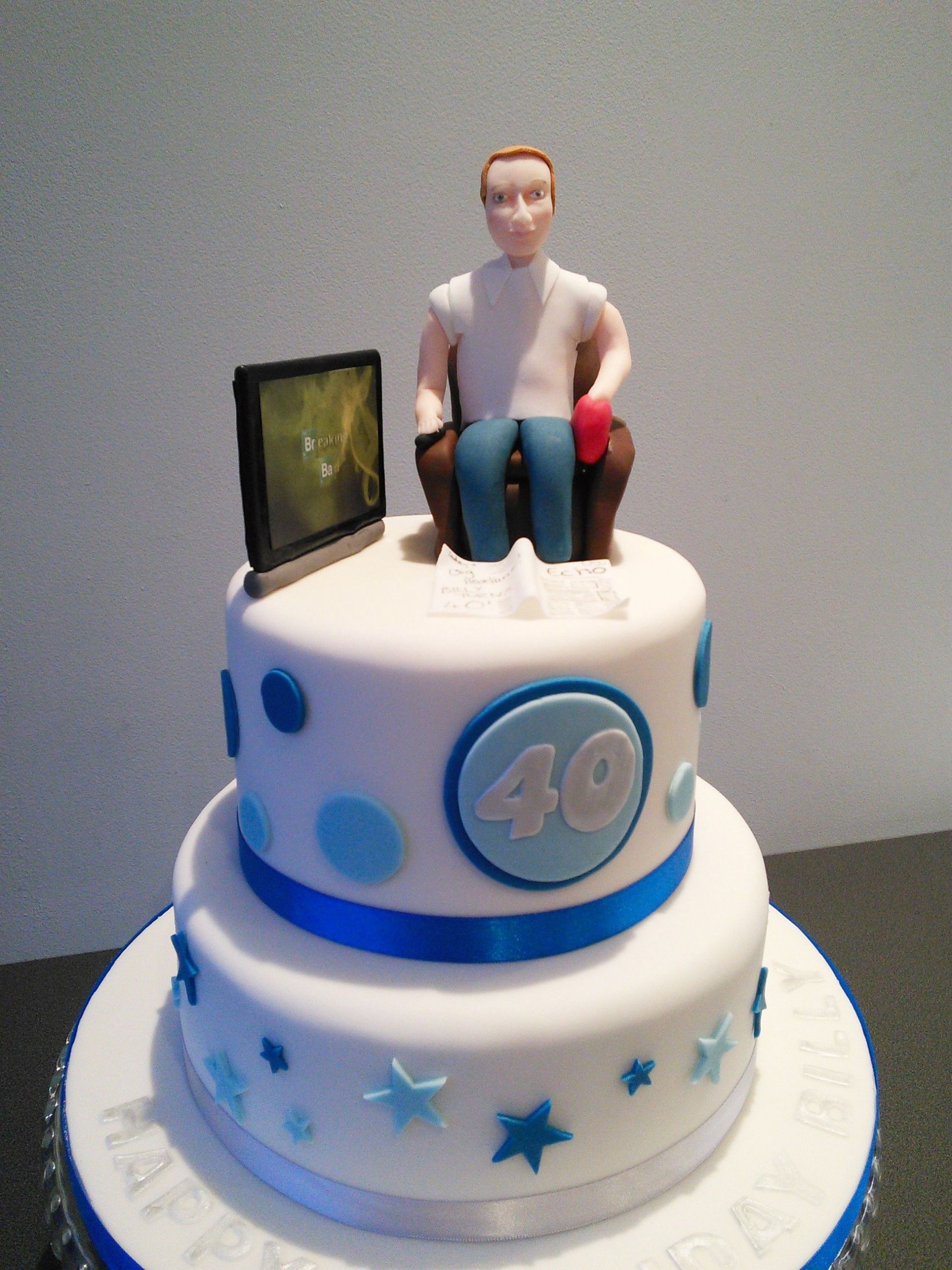 40th Birthday Cake Ideas For Him
 40th birthday cake man watching tv in 2019