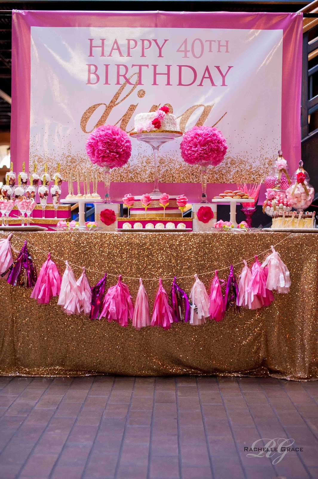 40th Birthday Decorations
 Create Cook Capture Diva Pink & Gold 40th Birthday Party