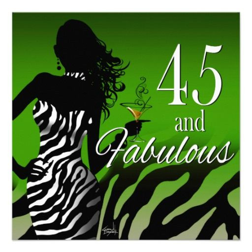 45th Birthday Quotes
 Dawn CUSTOM Bombshell Zebra 45th Birthday Card