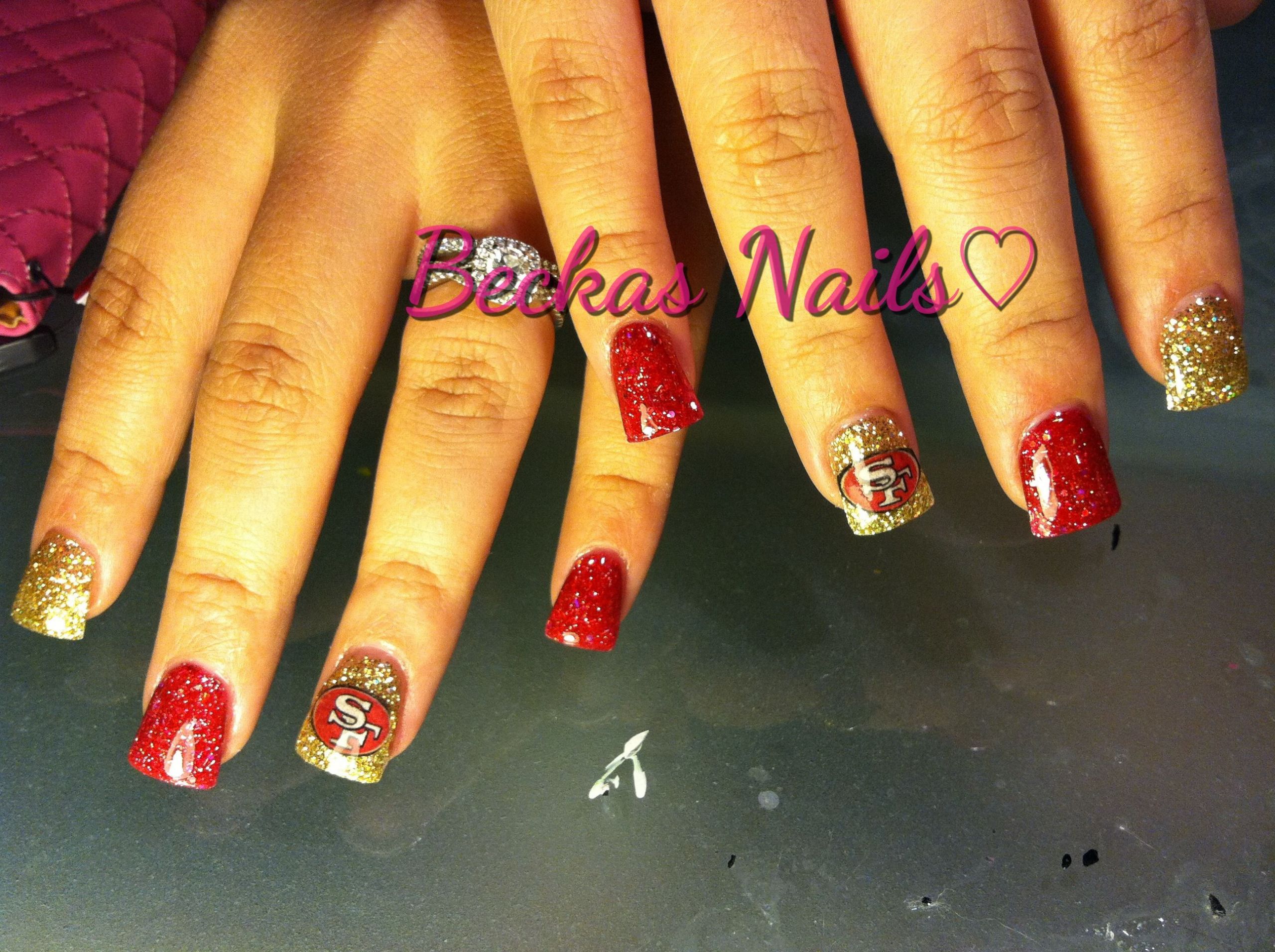 49er Nail Designs
 Pin by Rebecca Gutierrez on acrylic nails by becka
