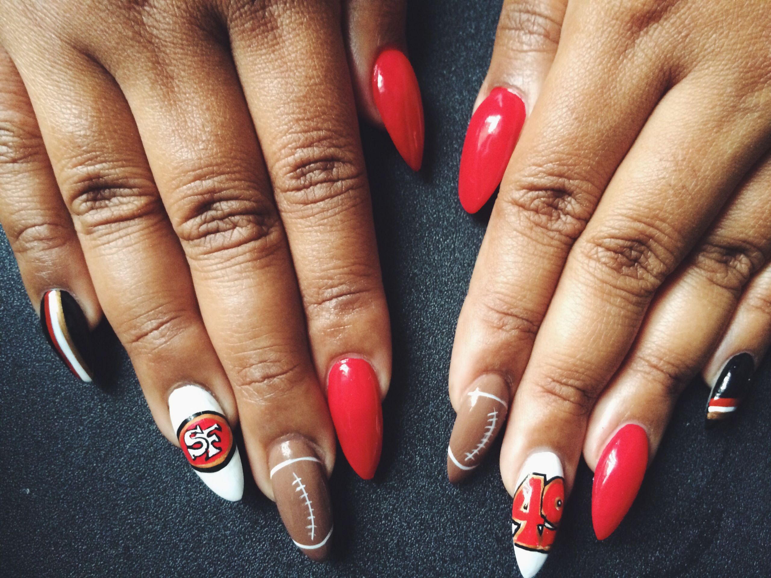 49er Nail Designs
 49ers nails design