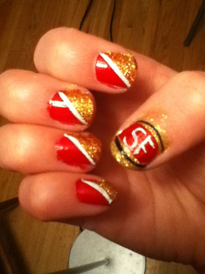 49er Nail Designs
 49ers nails