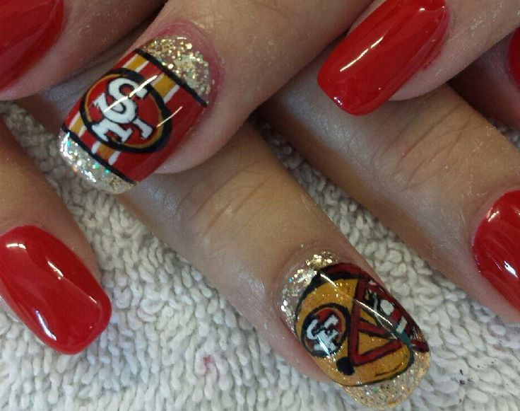 49er Nail Designs
 30 best images about San Francisco 49ers Nails Hair