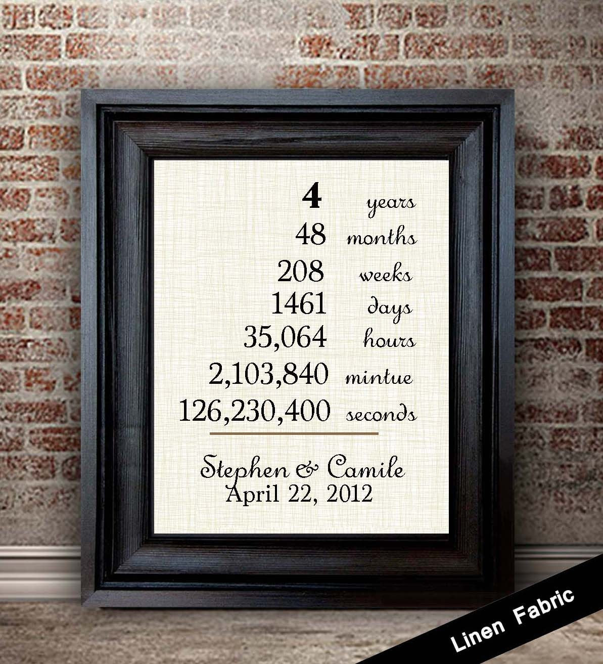 4Th Year Anniversary Gift Ideas
 4th Anniversary Gift for Wife Linen Anniversary Gift 4