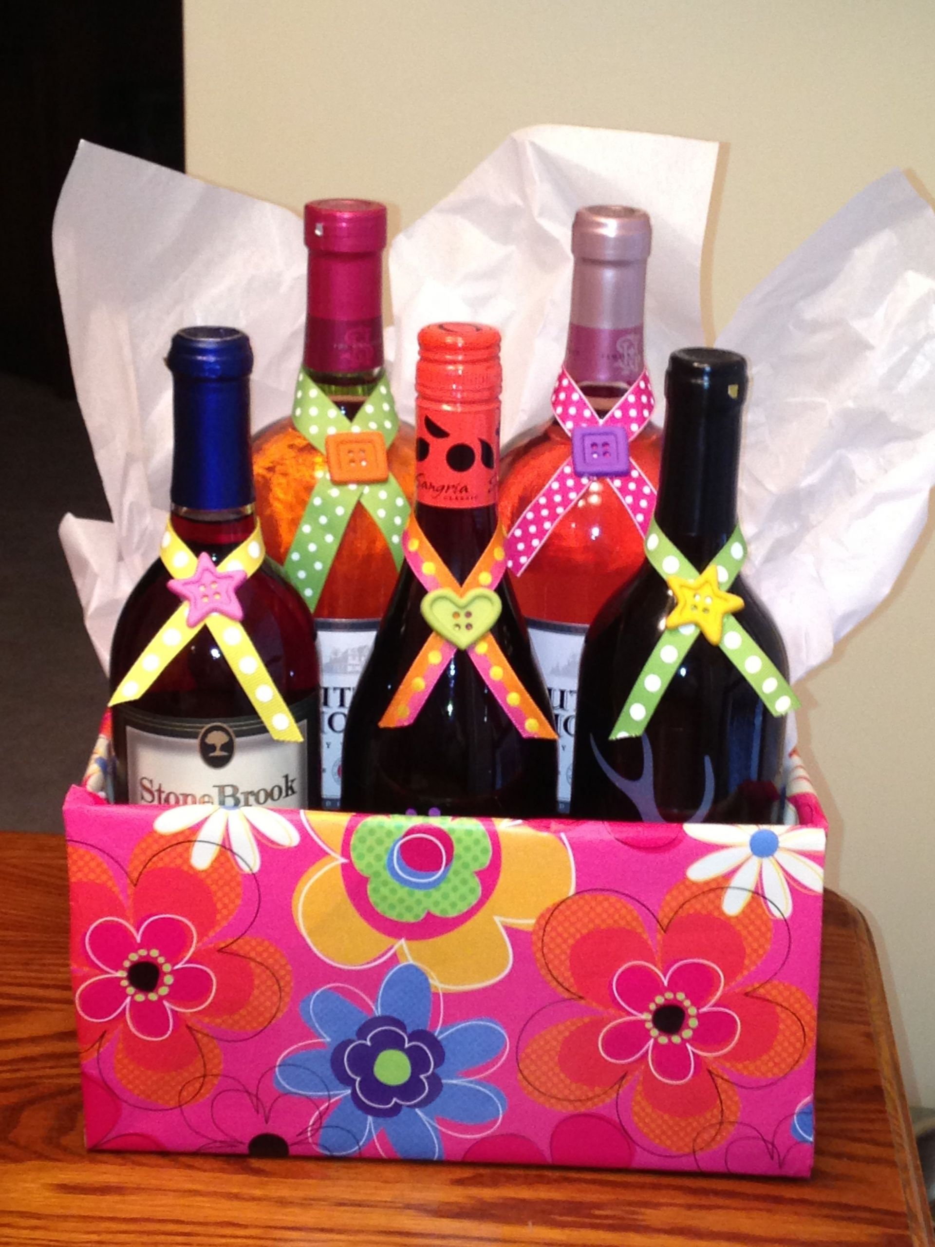 $50 Gift Basket Ideas
 Gifts under $50 Wine basket Wine basket