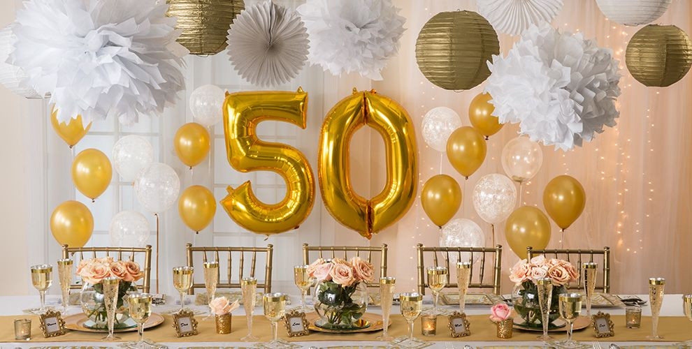 50 Wedding Anniversary Decorations
 Golden 50th Wedding Anniversary Party Supplies 50th