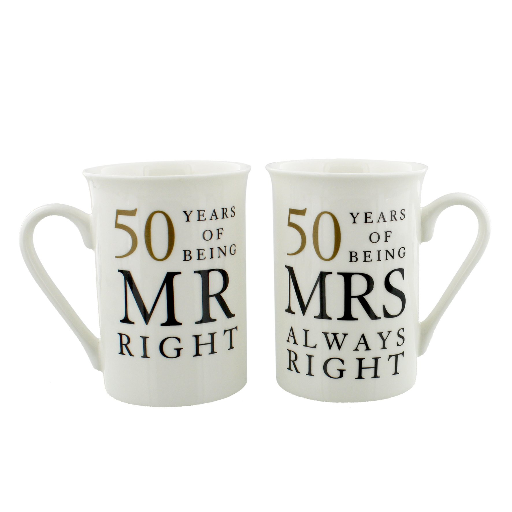 50 Year Anniversary Gift Ideas
 50th Anniversary Gift Set Two China Mugs Mr Right and Mrs