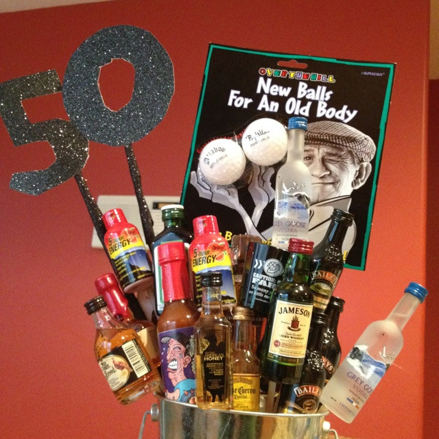 50Th Birthday Gift Ideas For Men
 50th Birthday Gift basket for Men Party ideas
