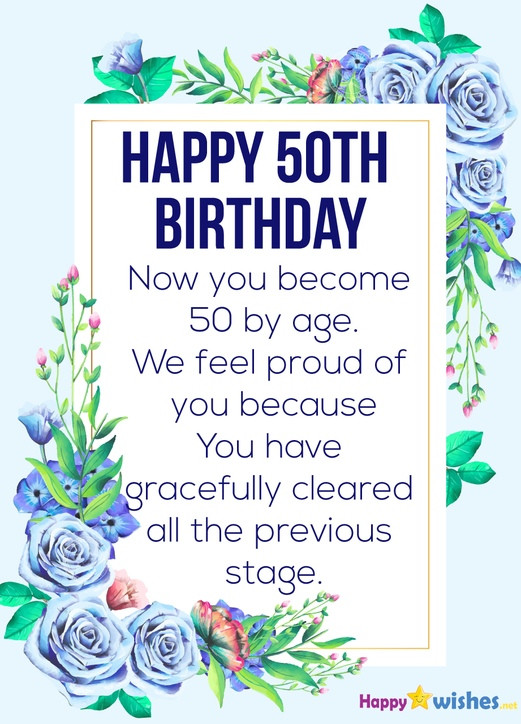 50th Birthday Inspirational Quotes
 Happy 50th Birthday wishes Quotes & images