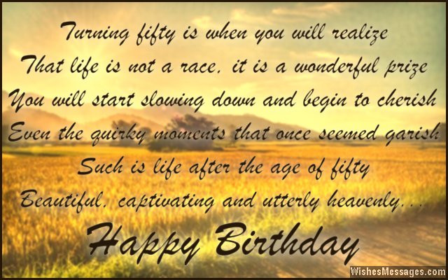 50th Birthday Inspirational Quotes
 50th Birthday Wishes Quotes and Messages – WishesMessages