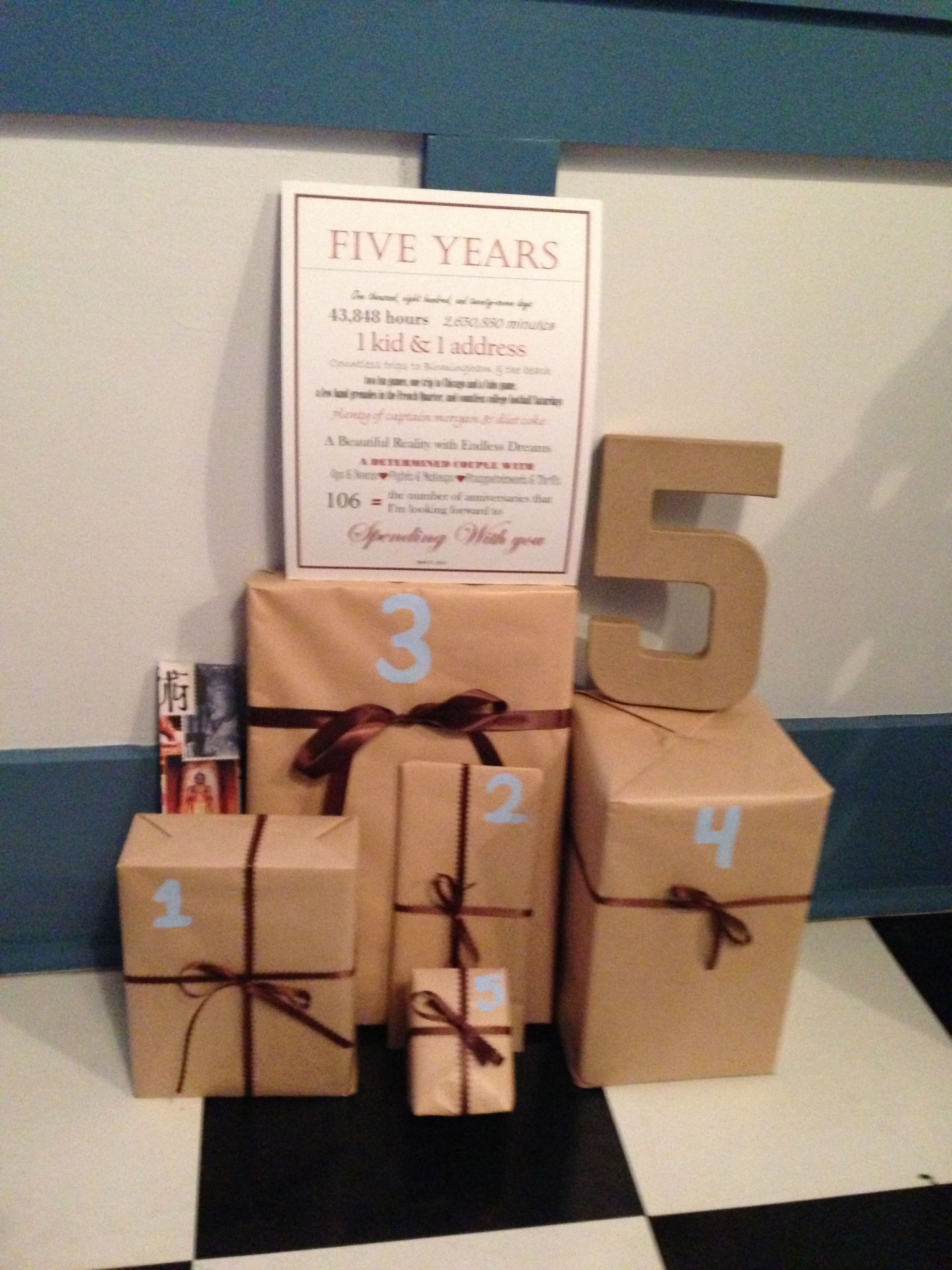 5Th Anniversary Gift Ideas For Husband
 5 year anniversary 1 t that reminds you of each year