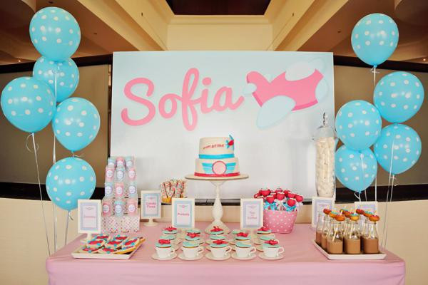 5th Birthday Party
 Kara s Party Ideas Girly Airline Airplane Plane Themed 5th