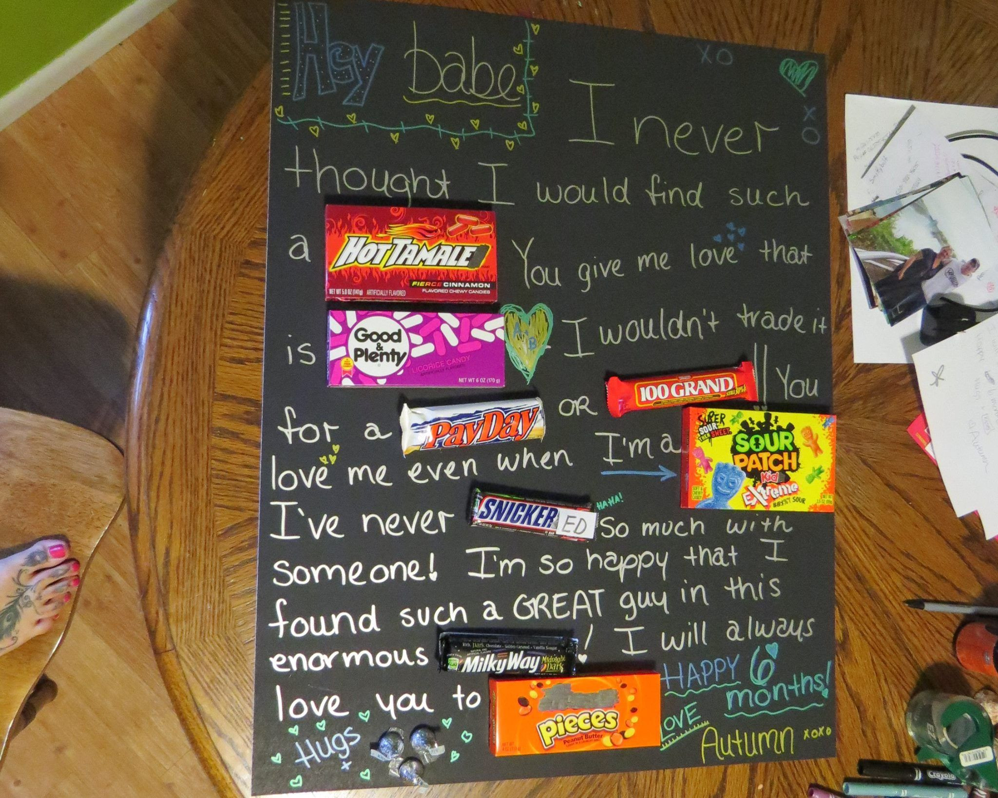 6 Month Anniversary Gift Ideas For Boyfriend
 Made for the boyfriend for our 6 months anniversary Used
