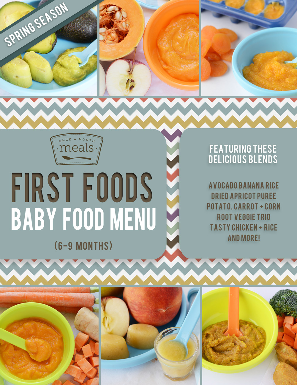 6 Month Old Baby Food Recipe
 First Foods 6 9 Months Spring Baby Food Menu