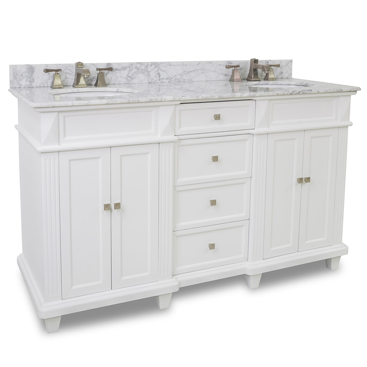 60 Inch White Bathroom Vanity
 60" Jupiter Double Sink Vanity White Bathgems