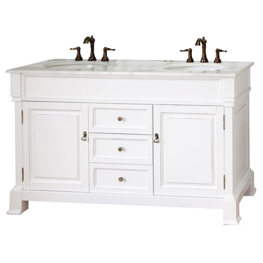 60 Inch White Bathroom Vanity
 60 Inch Double Bathroom Vanity in White UVBH DWH60