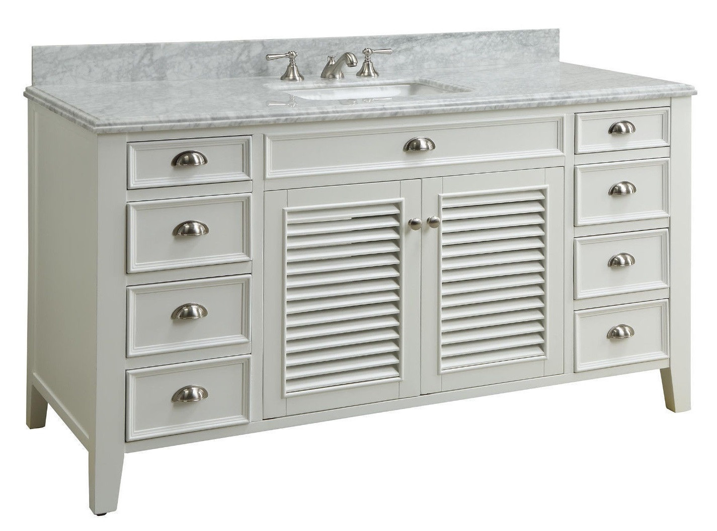 60 Inch White Bathroom Vanity
 60 inch Single Sink Bathroom Vanity Beach Style f White