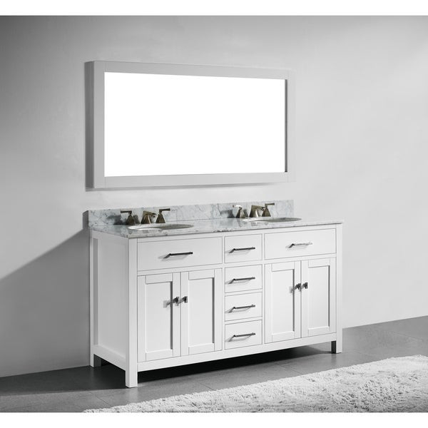 60 Inch White Bathroom Vanity
 Shop 60 inch White Finish Solid Wood Double Bathroom
