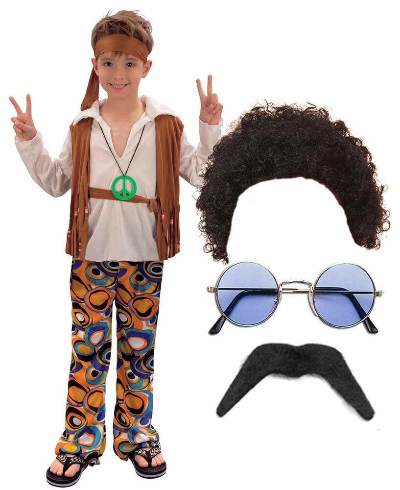 60S Fashion For Kids
 Hippy Hippie Boy Kids 60s 70s Fancy Dress Costume Outfit