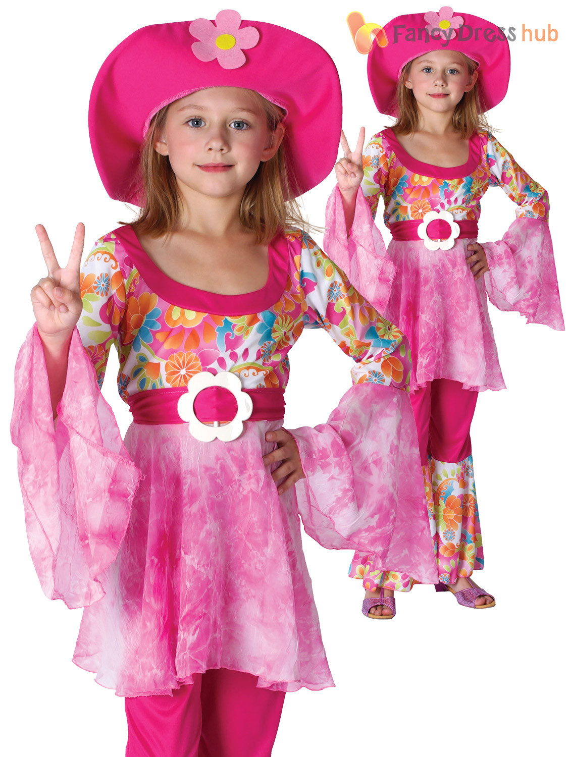 60S Fashion For Kids
 Girls Hippy Diva Costume Childs 60s 70s Hippie Fancy Dress