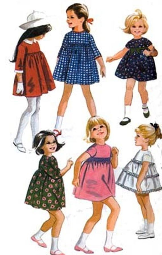 60S Fashion For Kids
 Vintage 60s Sewing Pattern McCalls 8152 Girls High Waisted
