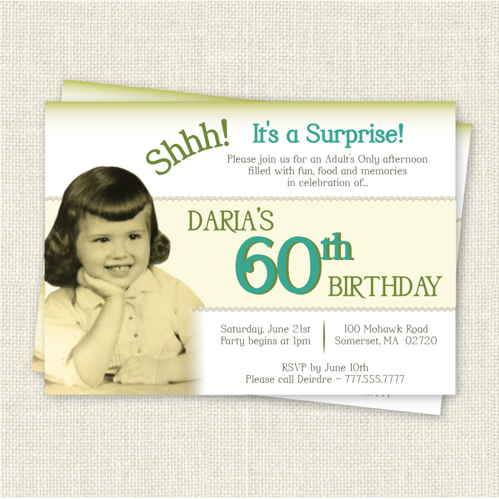 60th Birthday Invitation Wording
 Surprise 60th Birthday Invitation Digital Printable File