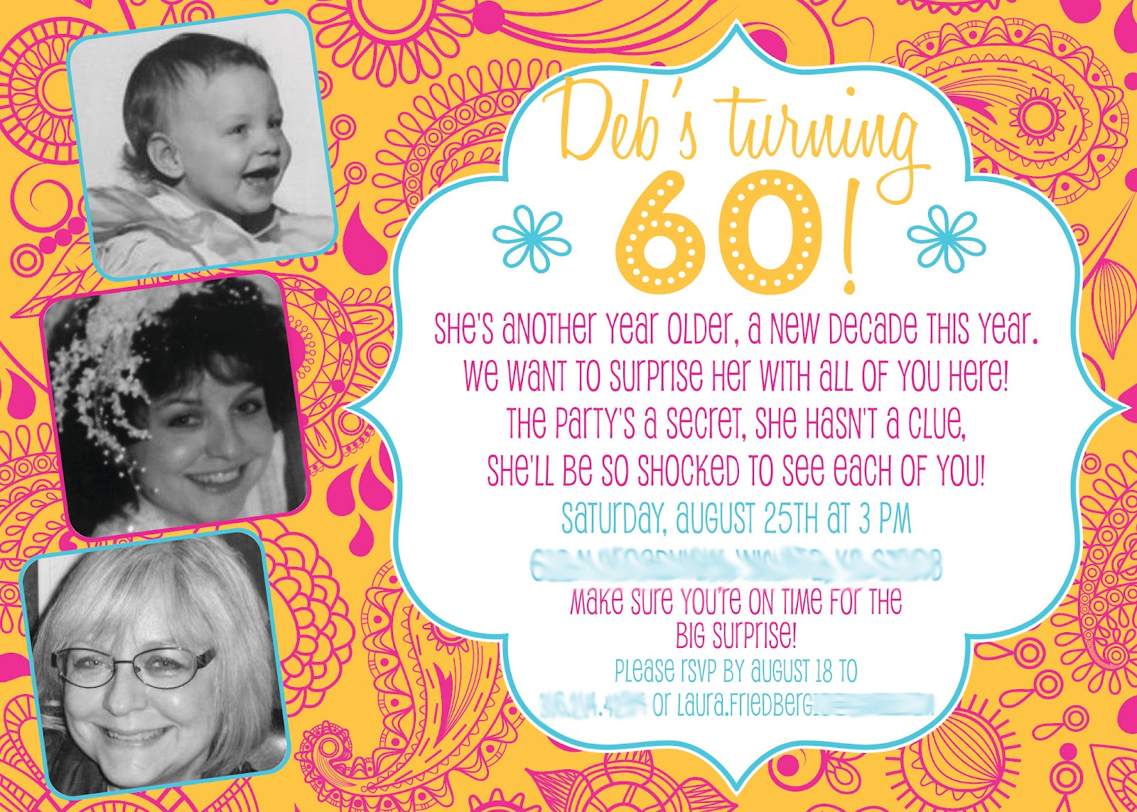 60th Birthday Invitation Wording
 Surprise 60th Birthday Party Invitations Party – FREE
