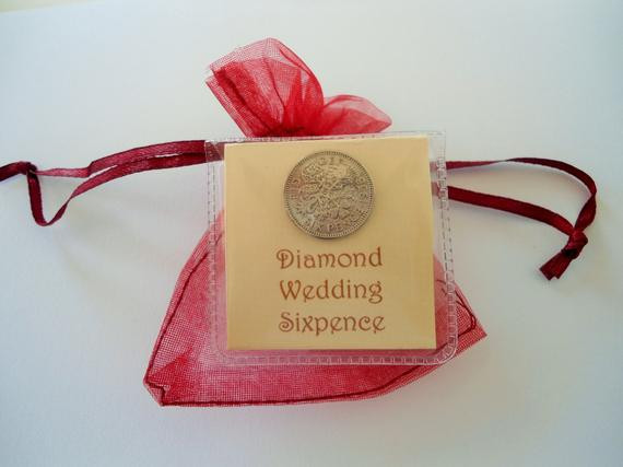 60Th Wedding Anniversary Gift Ideas For Parents
 60th anniversary t diamond wedding sixpence 60th by