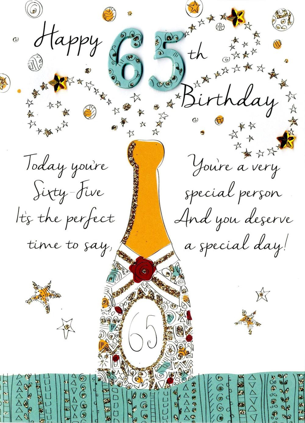 65Th Birthday Quotes
 Happy 65th Birthday Greeting Card Cards