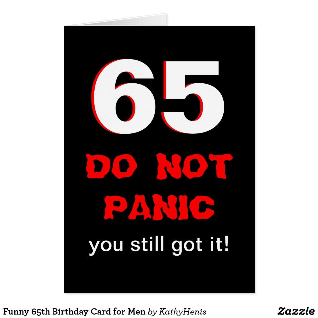 65Th Birthday Quotes
 Funny 65th Birthday Card for Men Zazzle