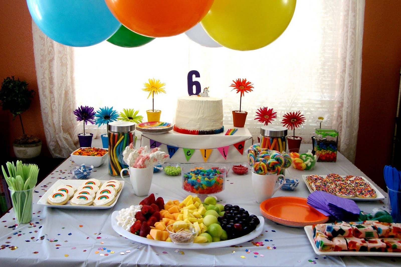 6th Birthday Party Ideas
 Here to Make You Hungry A Birthday of Rainbows and Unicorns