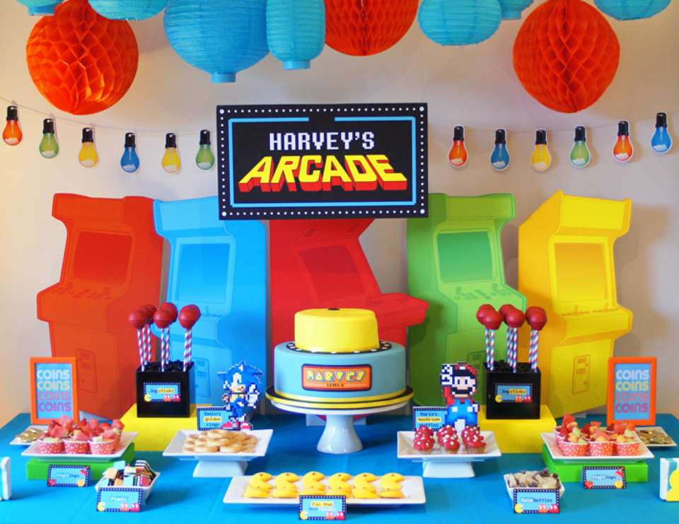 6th Birthday Party Ideas
 Arcade Games Birthday "Arcade Themed 6th Birthday Party