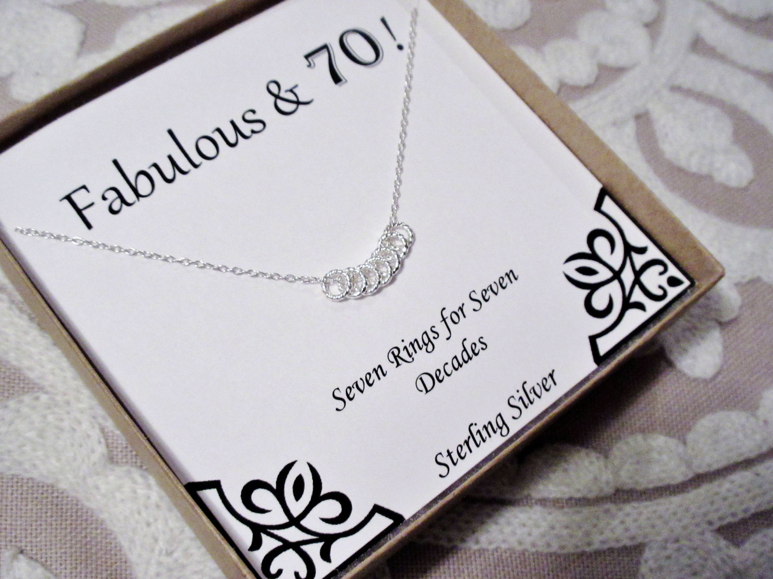 70 Birthday Gift Ideas
 70th Birthday Present Necklace with Gift Box for Her