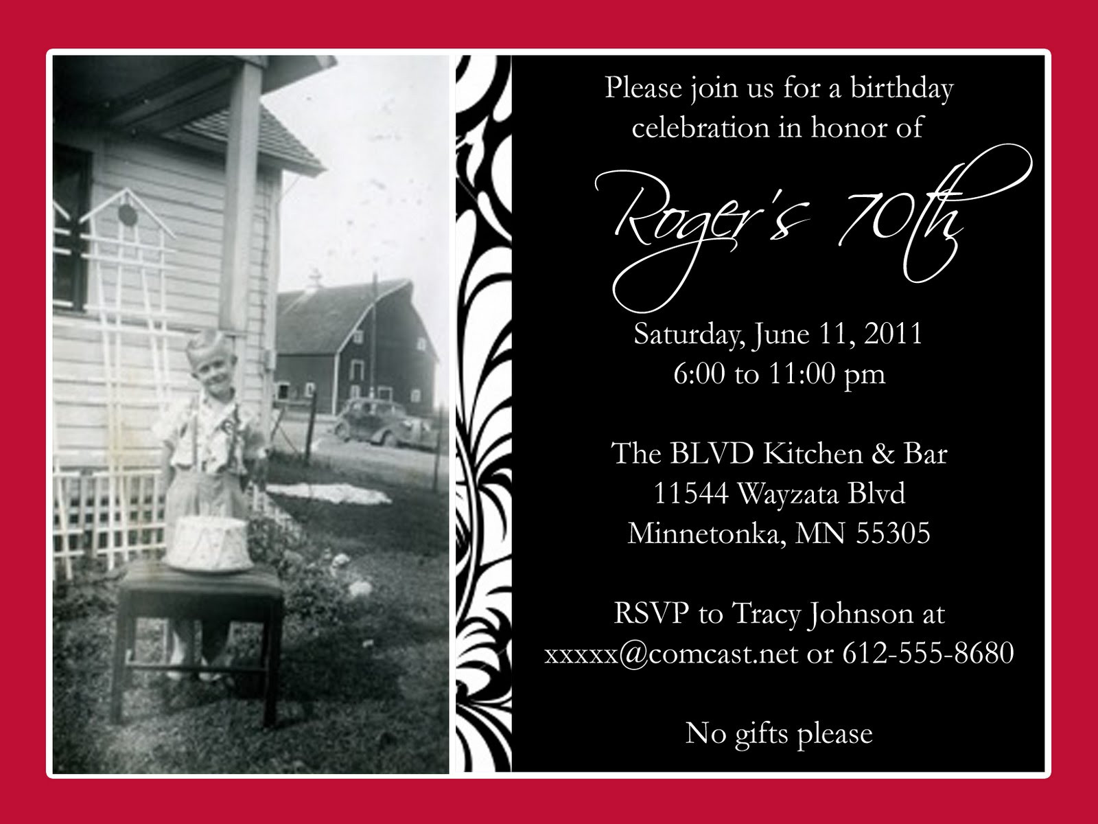 70 Birthday Party Invitations
 Snapdragon Cards 70th Birthday Invitation