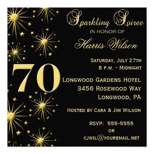 70 Birthday Party Invitations
 70th Birthday Party Invitations Wording