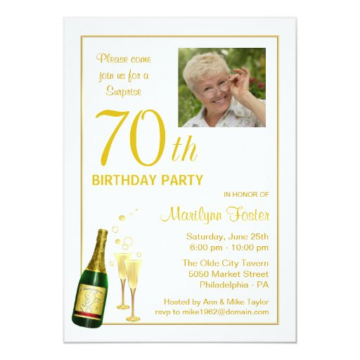 70 Birthday Party Invitations
 70th Birthday Party Customized Invitations