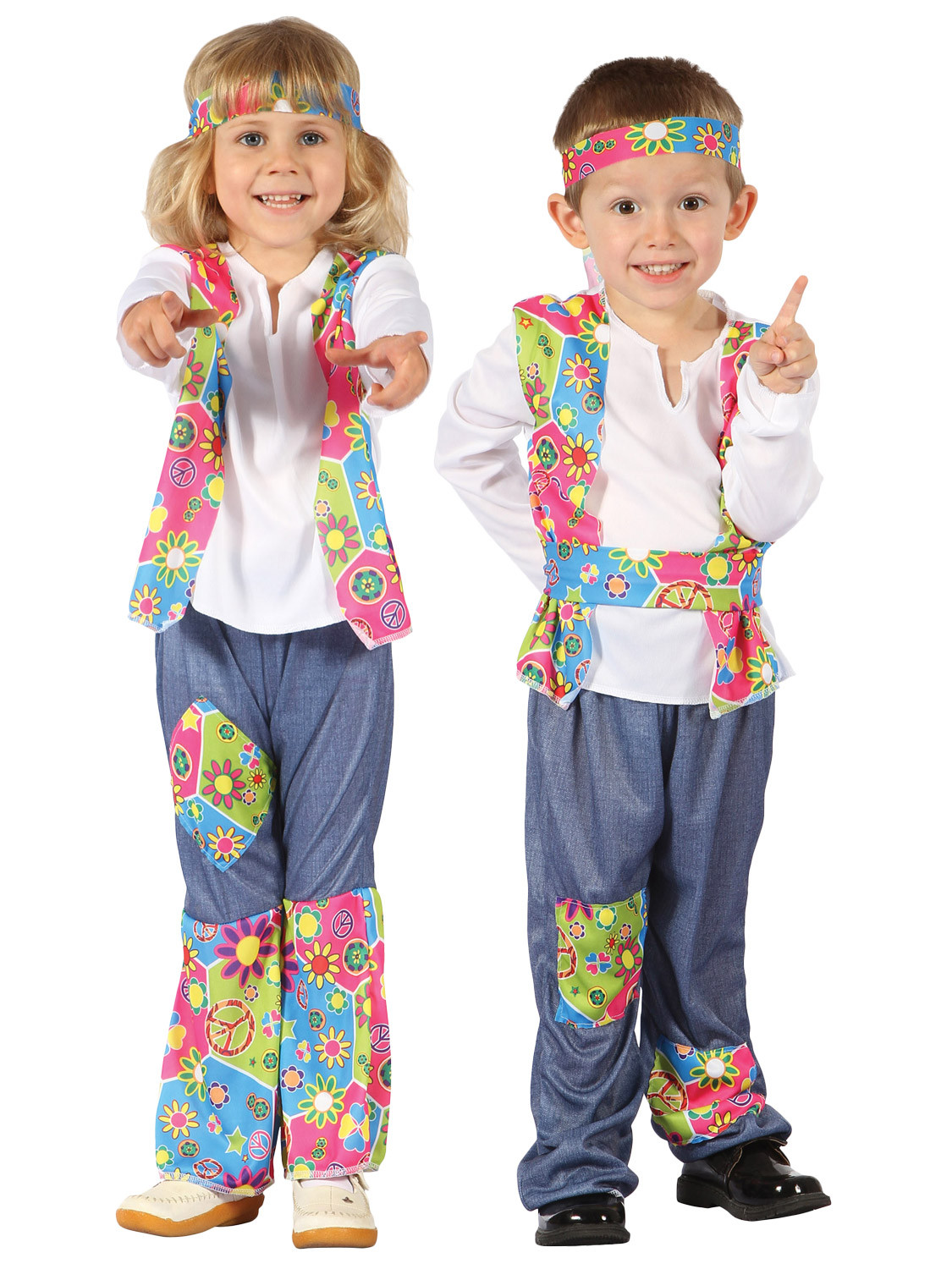 70S Dress Up Ideas For Kids
 Toddler Hippy Costume Boys Girls 1960 s Fancy Dress Hippie