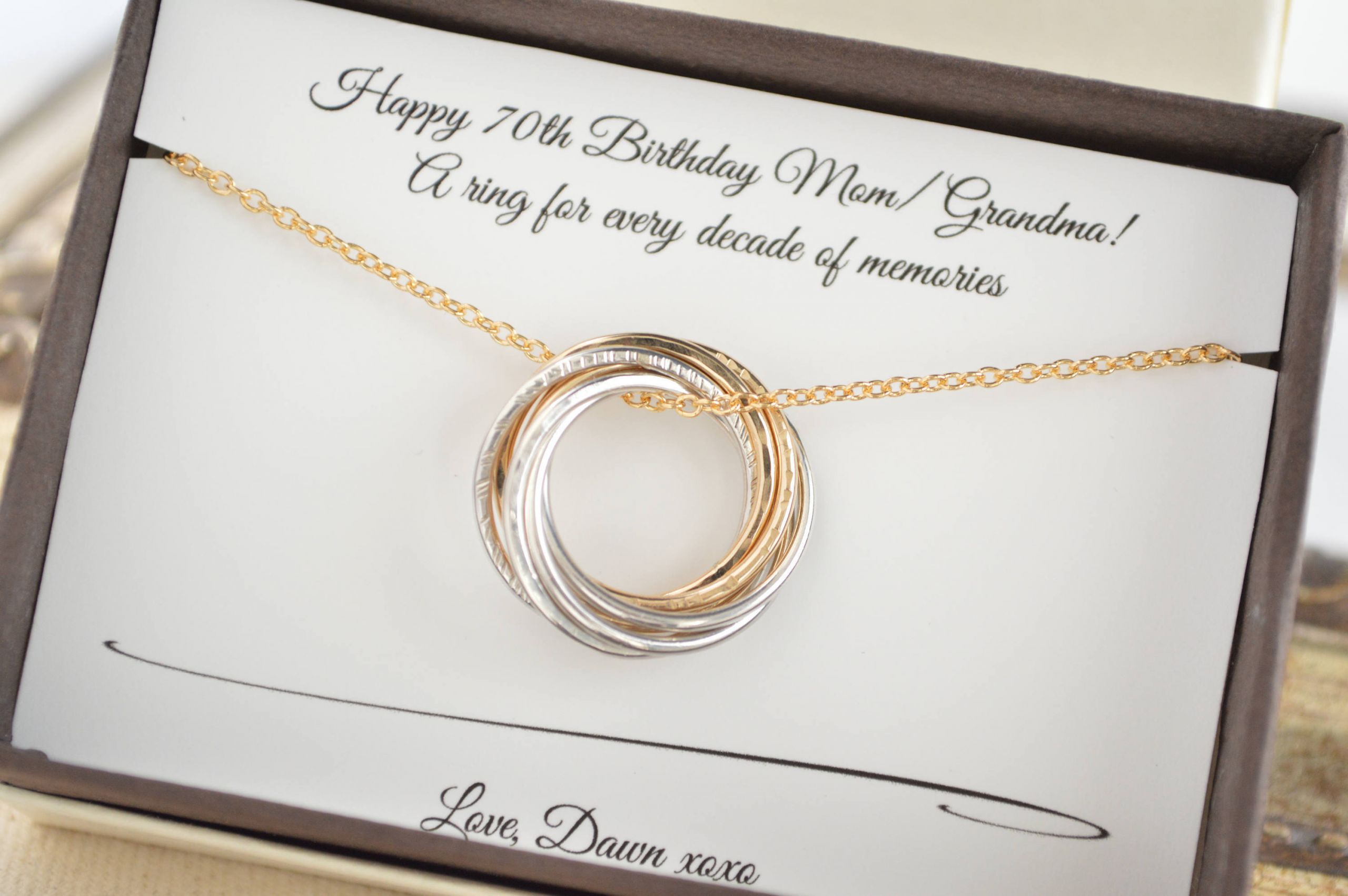 70Th Anniversary Gift Ideas
 70th Birthday t for Mom and grandma necklace 7th