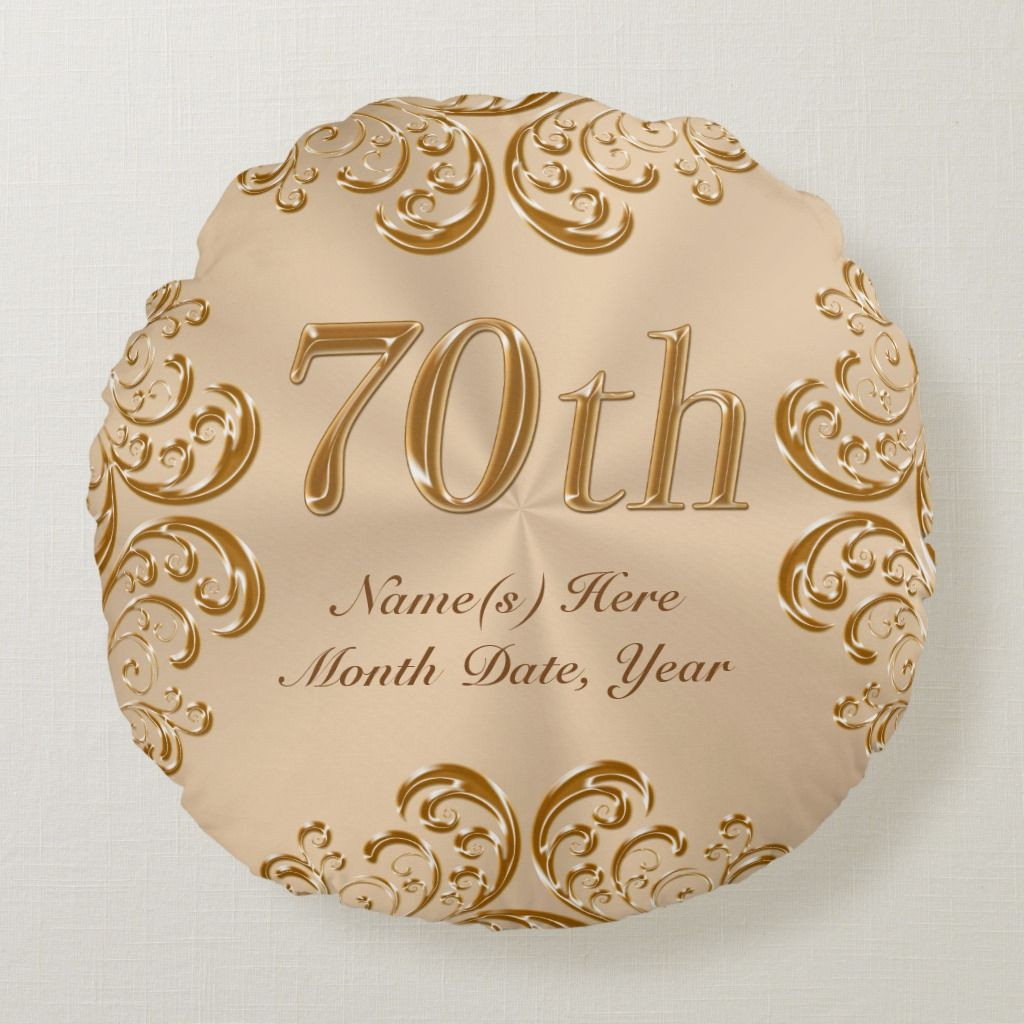 70Th Anniversary Gift Ideas
 Personalized 70th Anniversary or Birthday Pillow